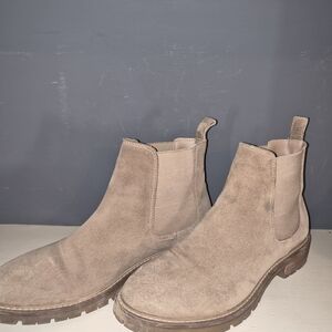 Men's Taupe Suede Chelsea Boots - Classic Slip-On Style